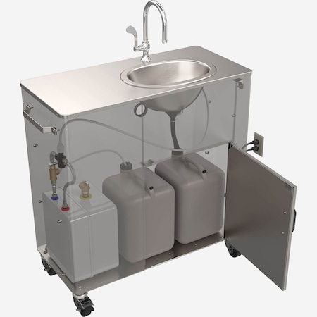 Acorn Controls Deluxe Plus Portable Hand-Wash Station, 110V Pump, Water Heater, Tank In/Out, S/T Gooseneck PS1230-F40
